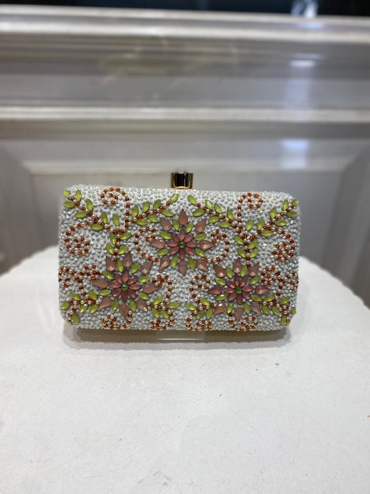 Luxury Poly Satin Clutch – Detachable Chain, Ideal for Weddings & Celebrations