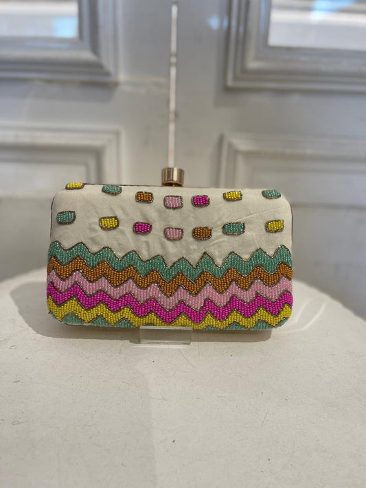 Poly Satin Clutch Bag for Women – Detachable Chain, Perfect for Bridal & Party Wear