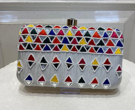 Poly Satin Clutch Bag for Women – Detachable Chain, Lightweight Party & Bridal Purse