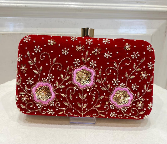 Poly Satin Clutch Bag for Women – Detachable Chain, Lightweight Party & Bridal Purse