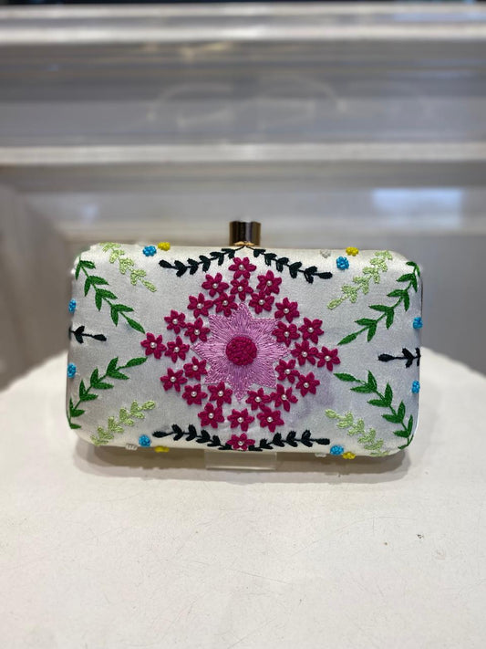 Poly Satin Clutch Bag for Women – Detachable Chain, Lightweight Party & Bridal Purse