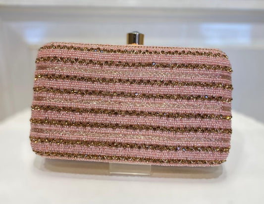 Premium Pink Poly Satin Clutch Bag for Women – Detachable Chain, Compact Bridal & Party Purse