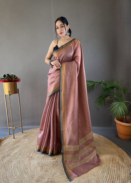 Woven Design Zari Banarasi Saree in Lavender Color