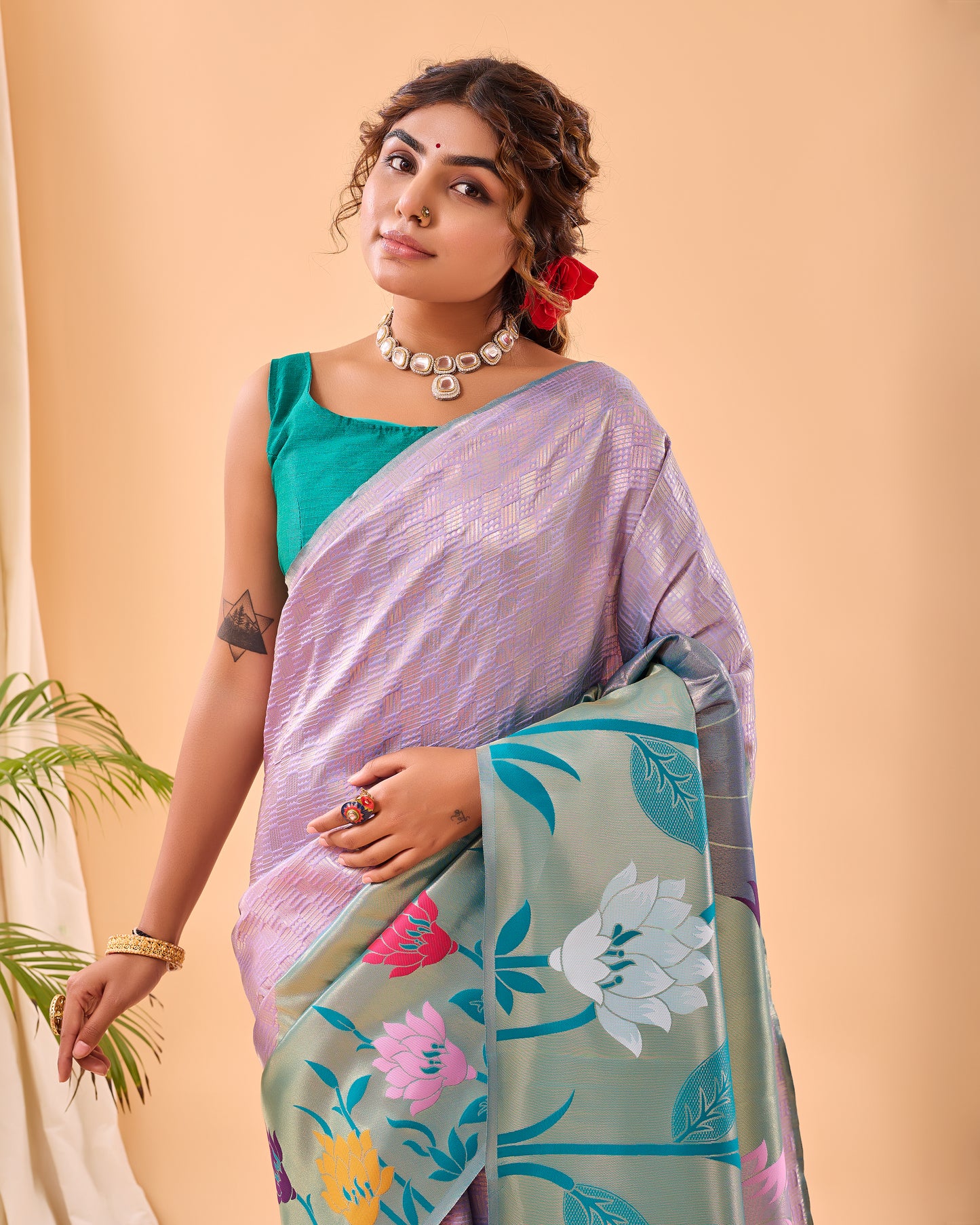 Languid Lavender Paithani Silk Saree