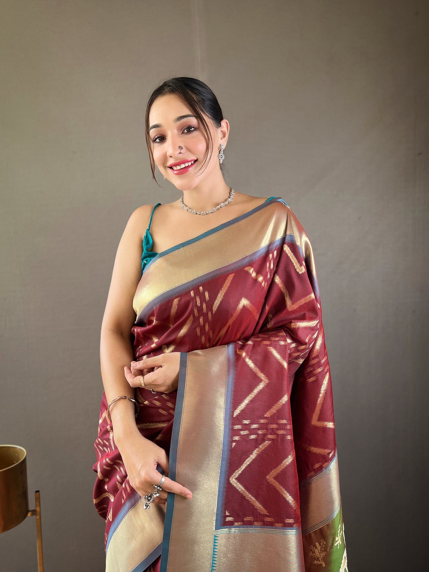 Wine Berry Soft Banarasi Silk Saree