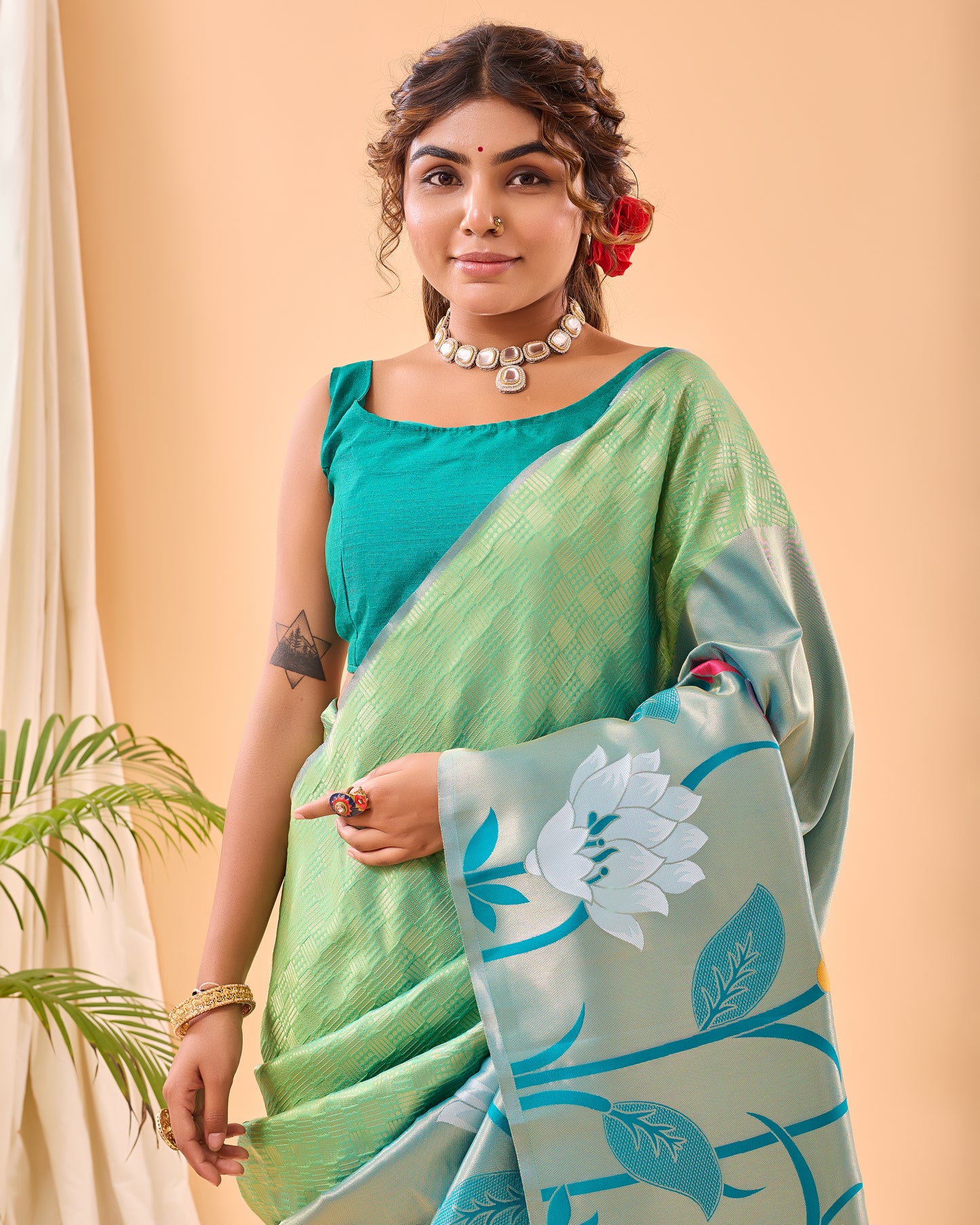 Pixie Green Paithani Silk Saree