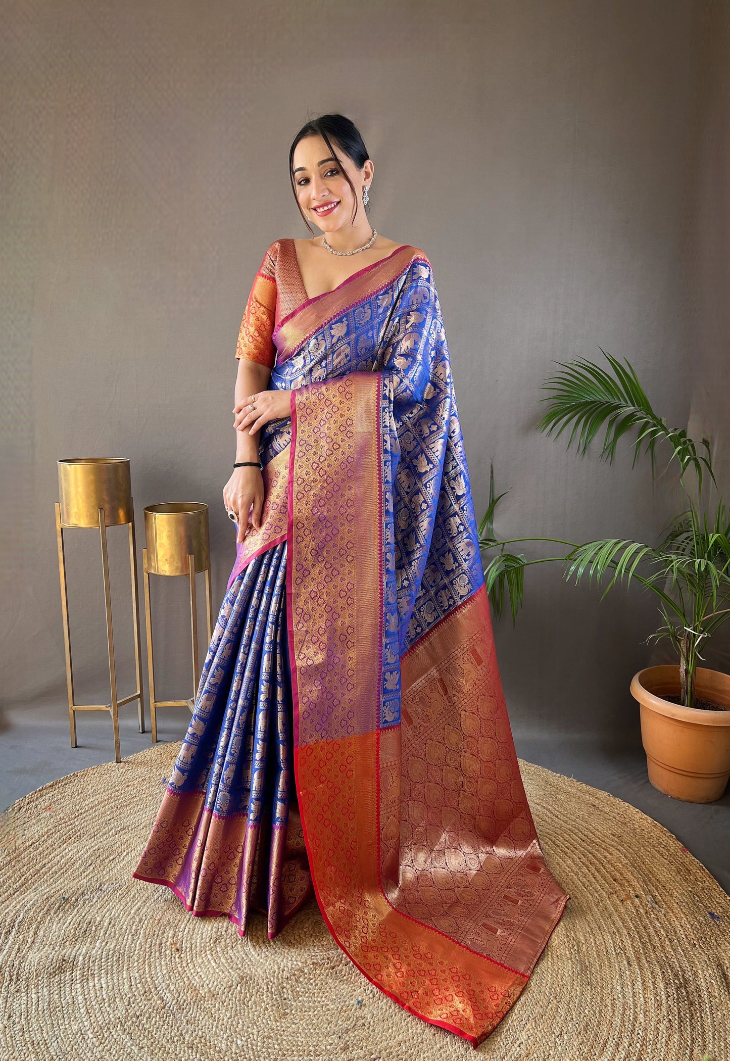 Women Blue Pattu Silk And Zari Weaving Rich Pallu Saree With Blouse For Women