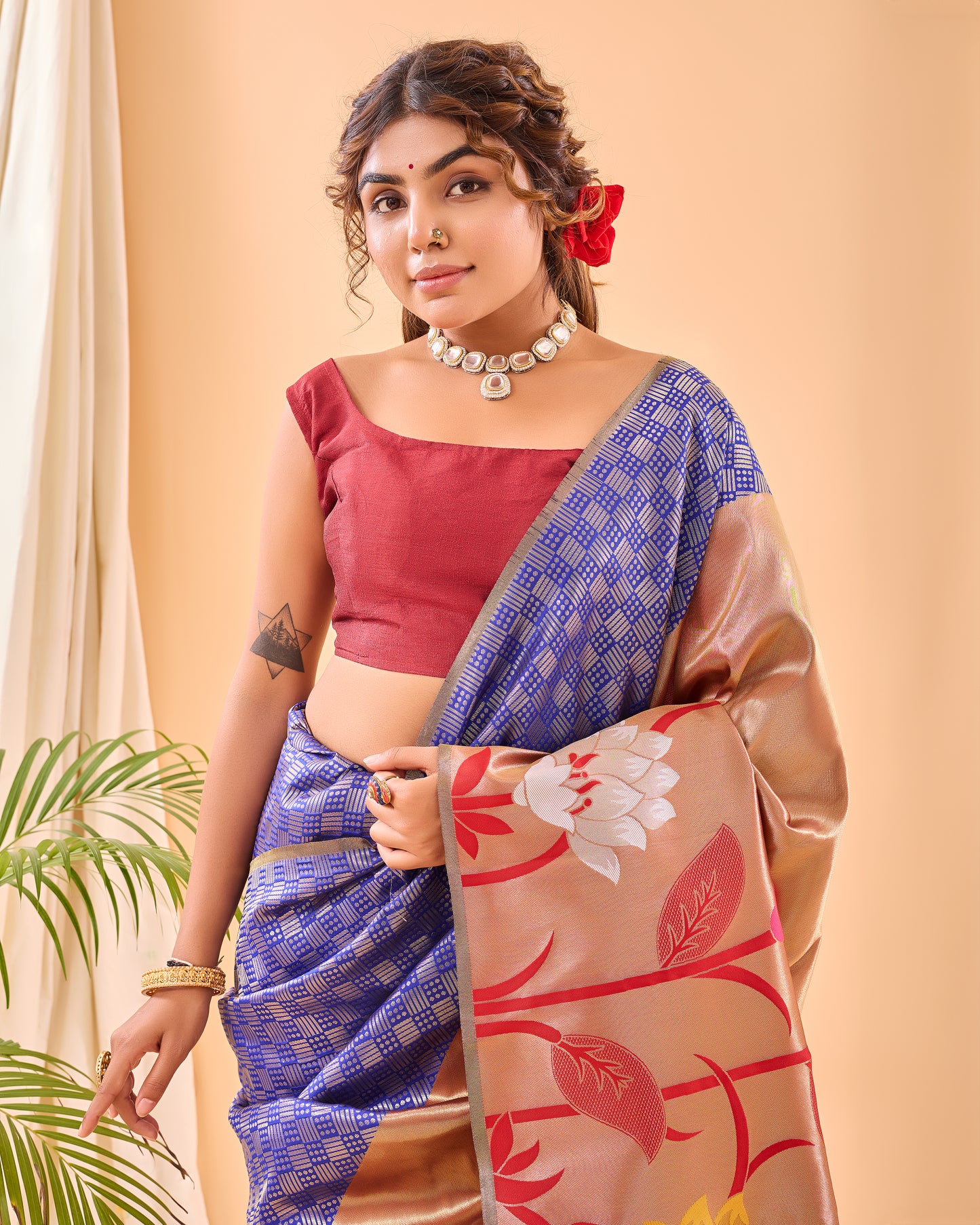 Cerulean Blue Paithani Silk Saree