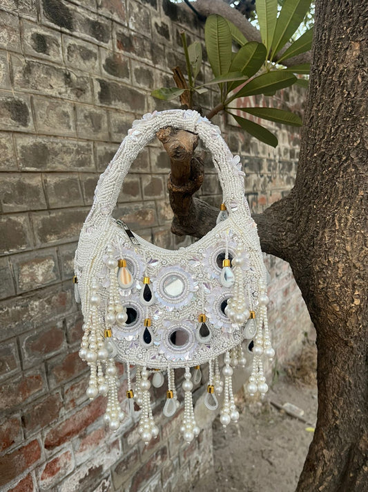 Pretty Pataka Mirror Moon Bag – Trendy Embellished Sling for Festive & Party Wear