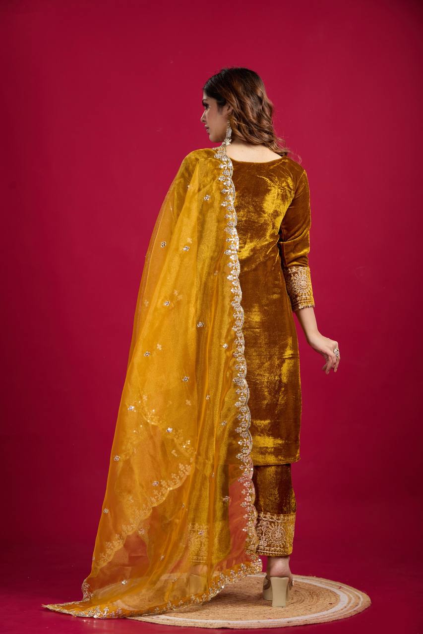 Function Wear Mustard Color Salwar Suit With Duptta