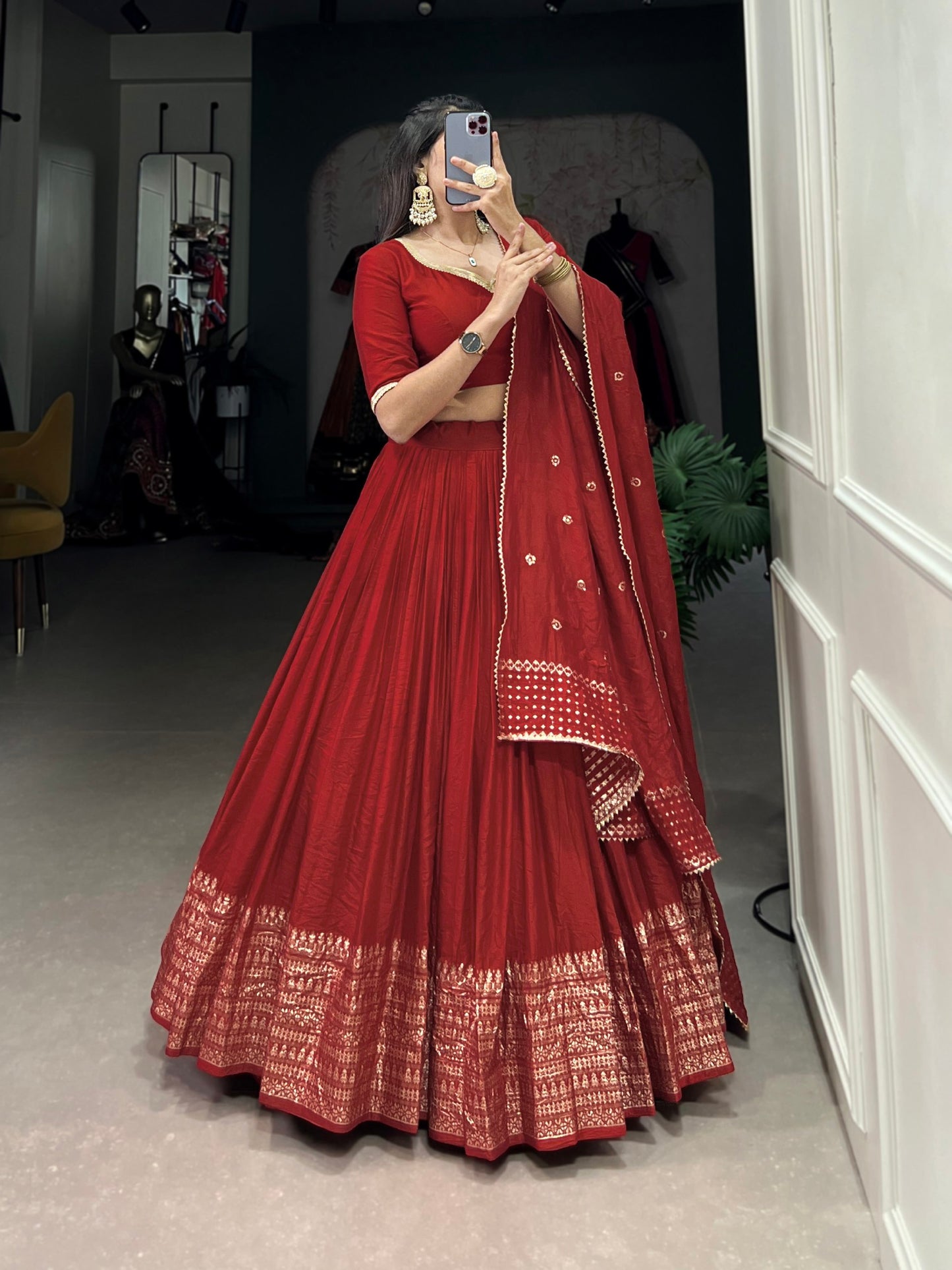 Classy Red Designer festive wear Lehenga Choli