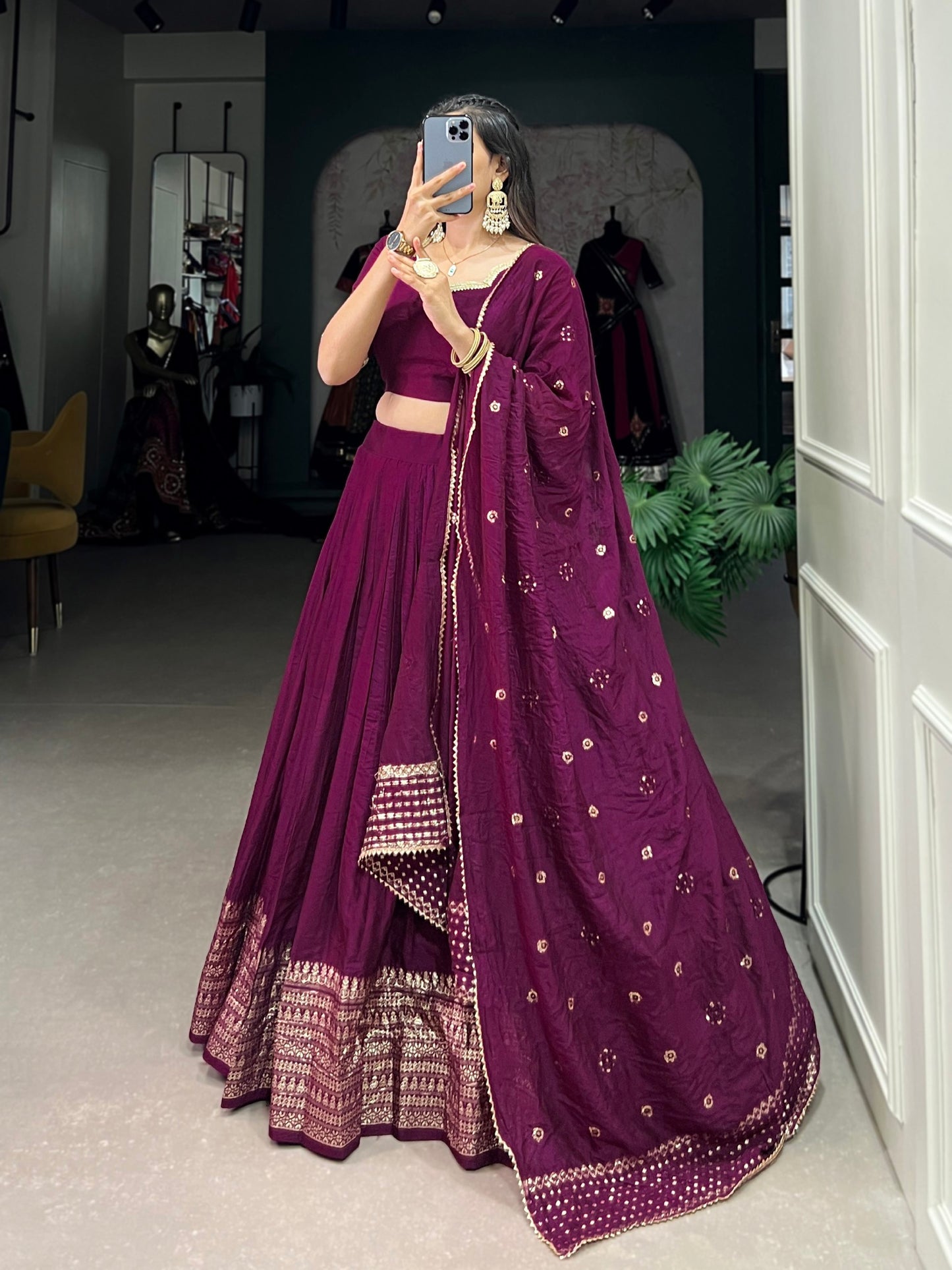 Classy Wine Designer festive wear Lehenga Choli