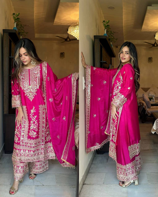 Formal Rani Pink Ready To Wear Pakistani Set