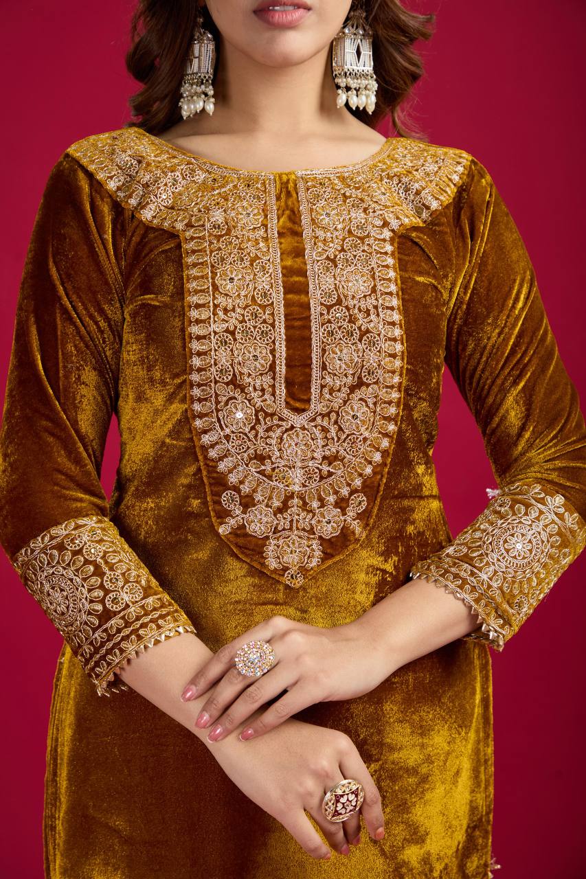 Function Wear Mustard Color Salwar Suit With Duptta