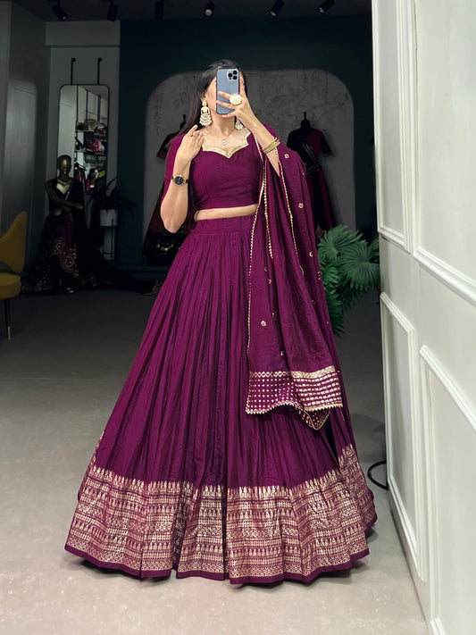 Classy Wine Designer festive wear Lehenga Choli