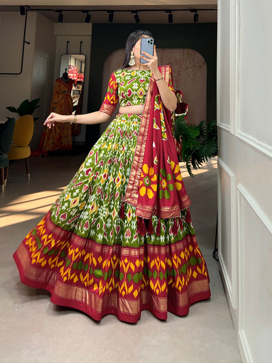 Patola Print Tussar Silk Trendy Lehenga Choli