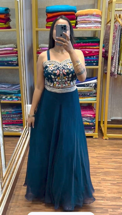 Party Wear Embroidery Shrug And Lehenga Collection