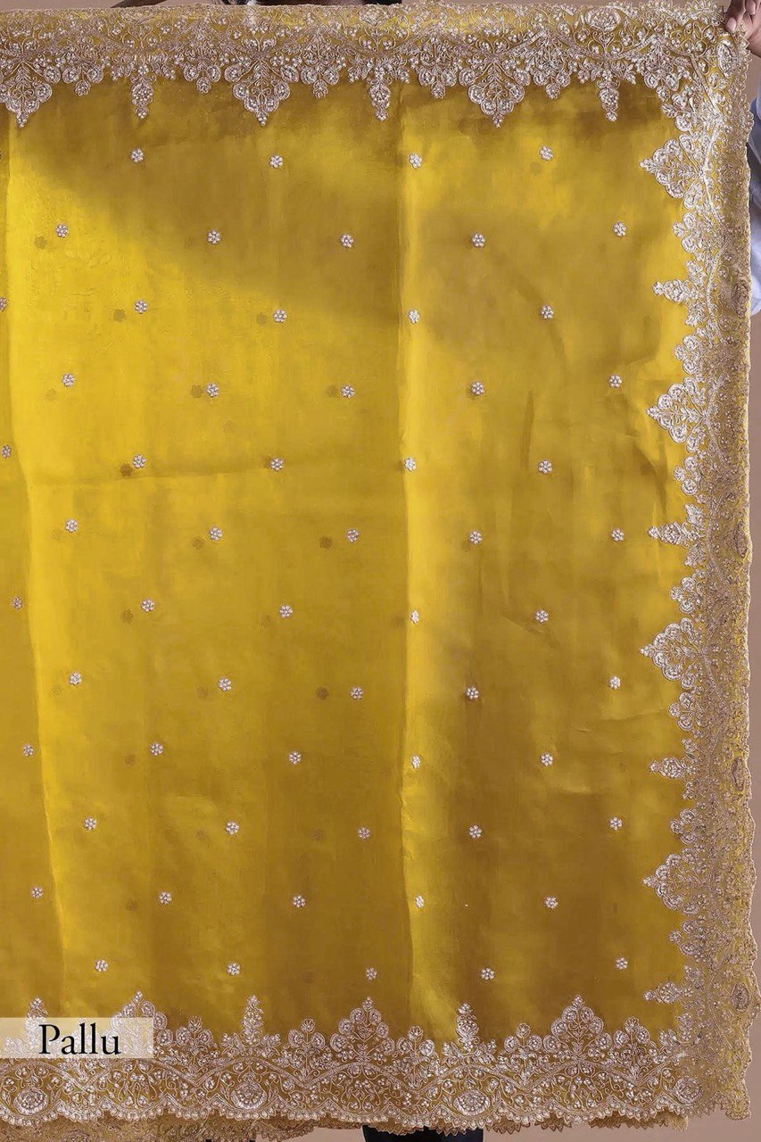 Elegant Heavy Tibby Silk Saree with Thread and Sequence Work | Ethnic Traditional Wear