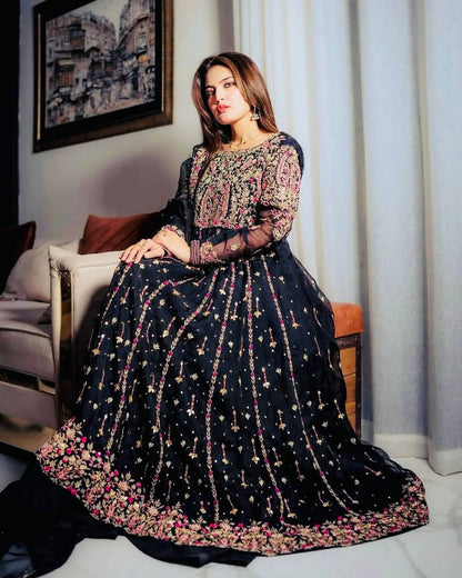 Black Fox Georgette Embroidered Suit Set with Dupatta