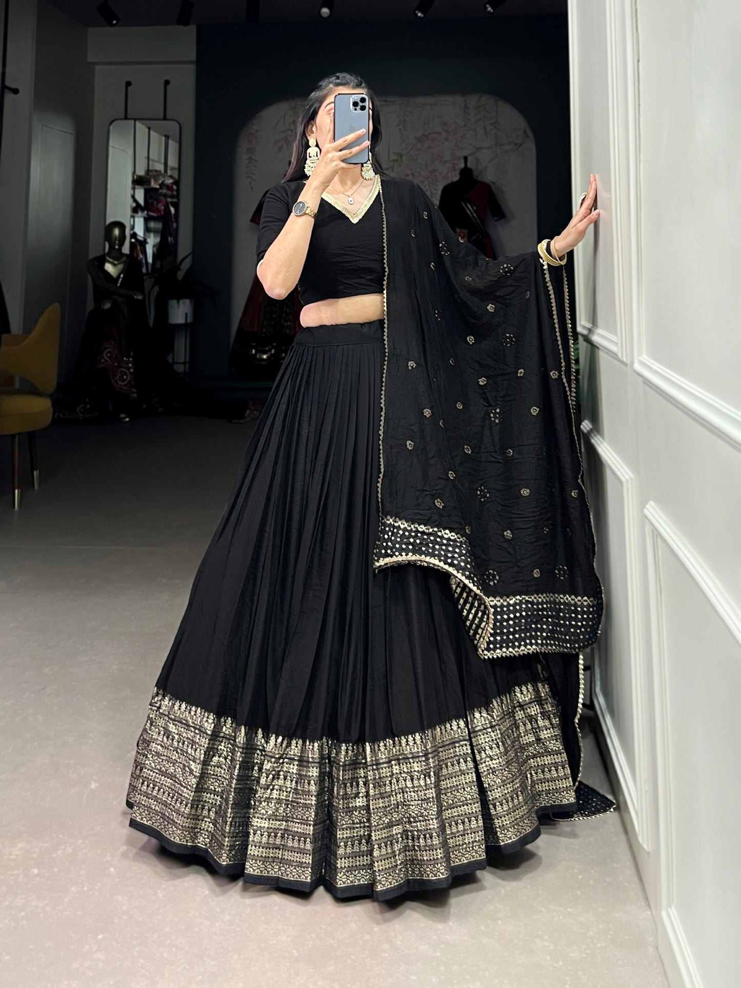 Classy Black Designer festive wear Lehenga Choli