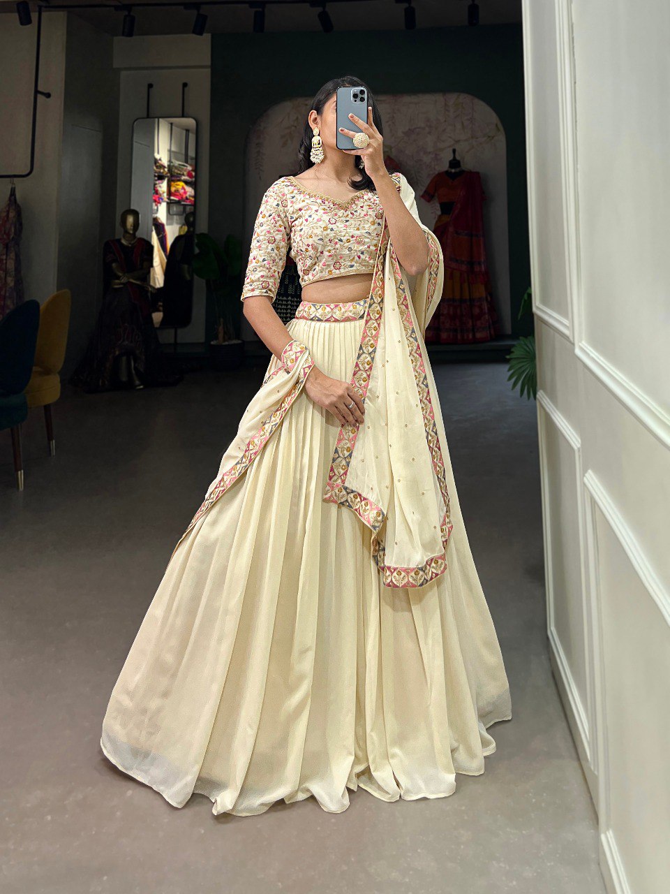 Beautiful Designer Wedding Special Heavy Georgette Party Wear Lehenga Choli