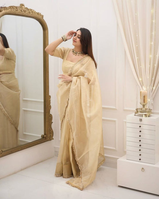 Goldy Crazy Saree with Micro Inner and Matching Blouse