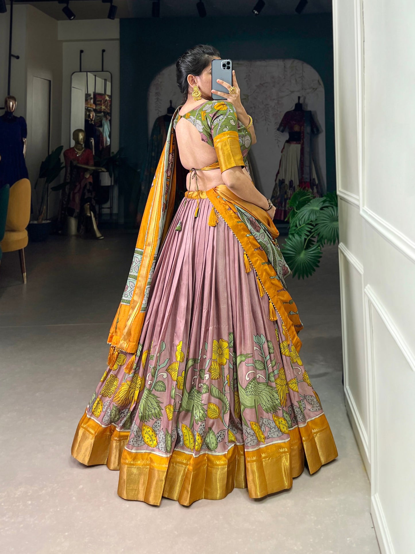 Lavender And Pink Festival Pure-dola Zari Trendy Lehenga Choli