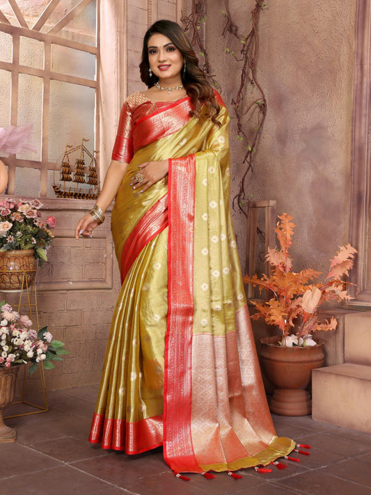 Woven Design Zari Tissue Banarasi Saree