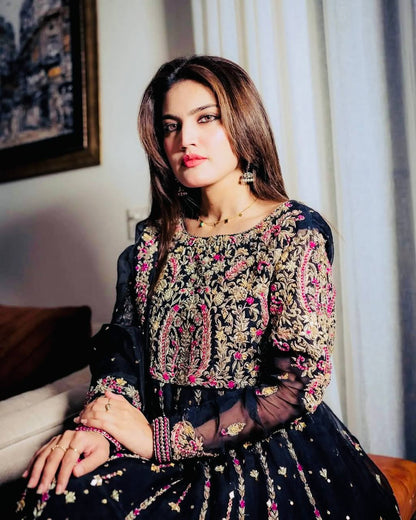 Black Fox Georgette Embroidered Suit Set with Dupatta