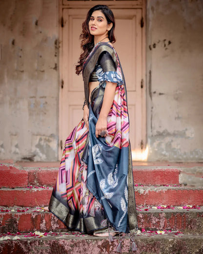 Pure Silk Digital Printed Occasions Wear Special Saree