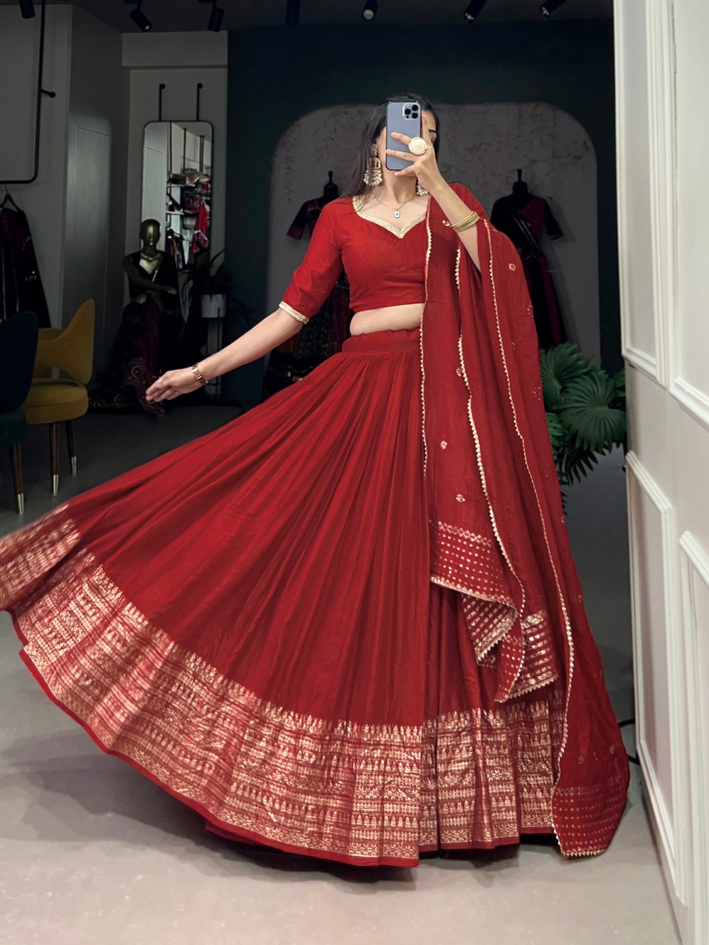 Classy Red Designer festive wear Lehenga Choli