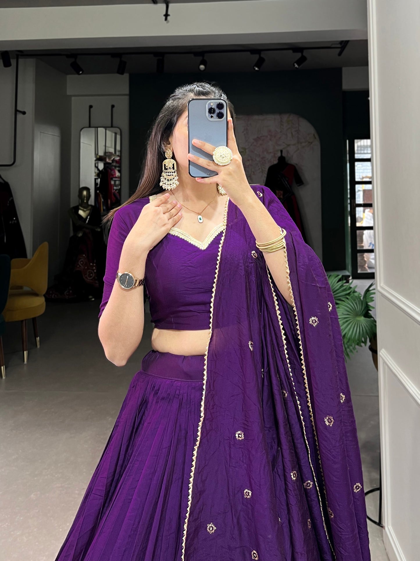 Classy Purple Designer festive wear Lehenga Choli