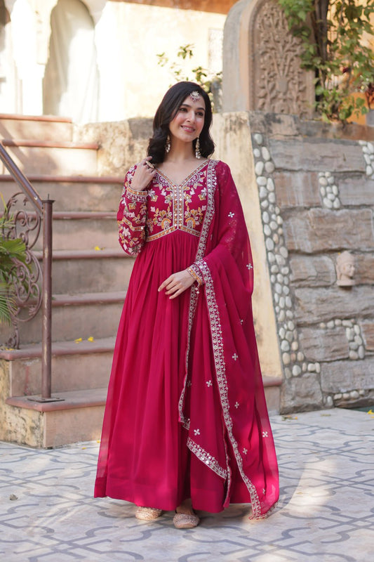 Exclusive Designer Gown with Dupatta for the Perfect Celebration Look