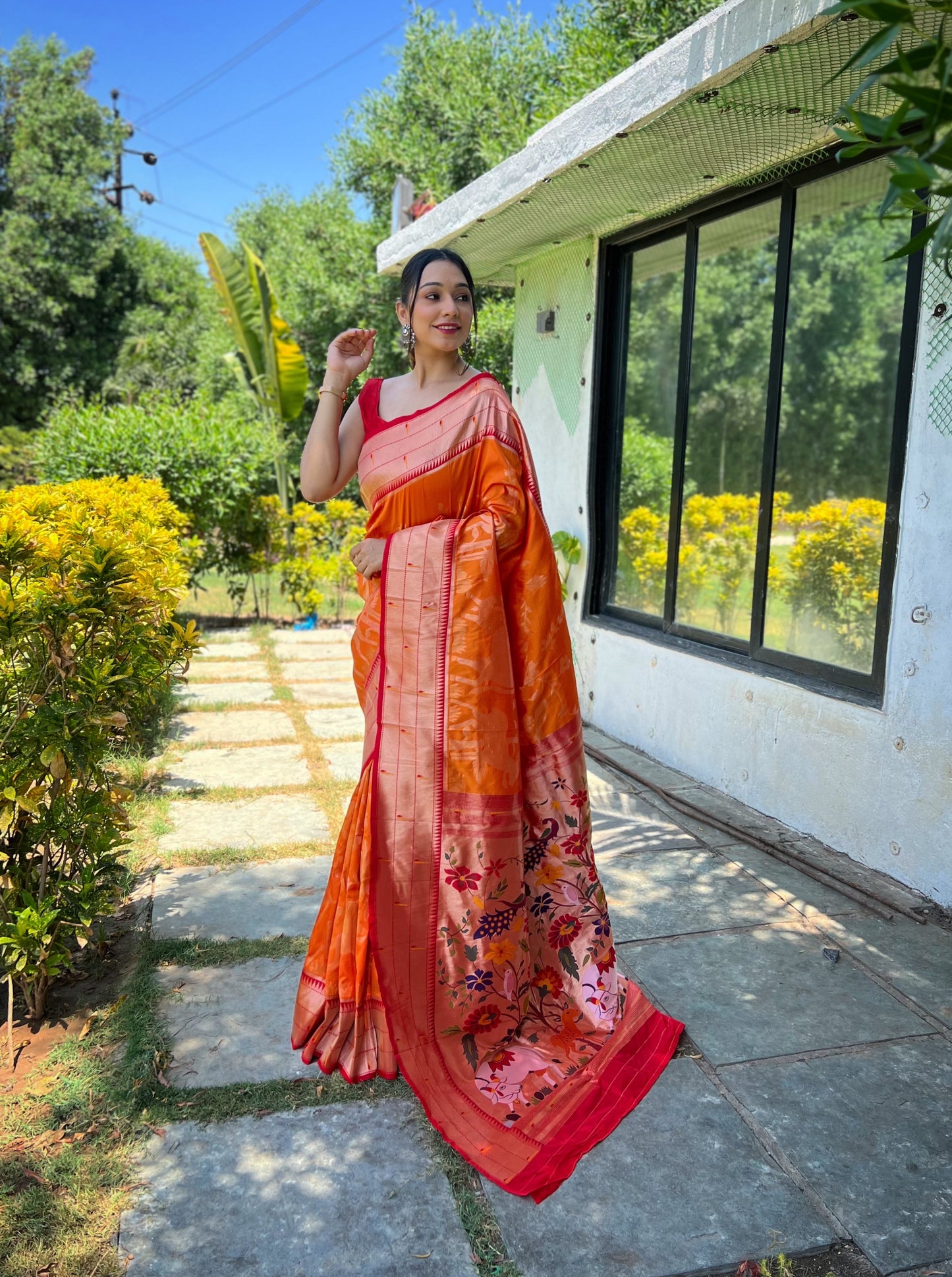 Yellow Weaved Zari Traditional Paithani Silk Saree