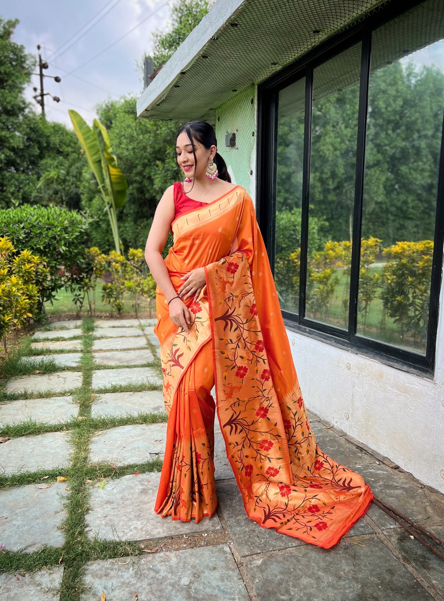 Yellow Soft Kanchipuram Paithani Silk Saree