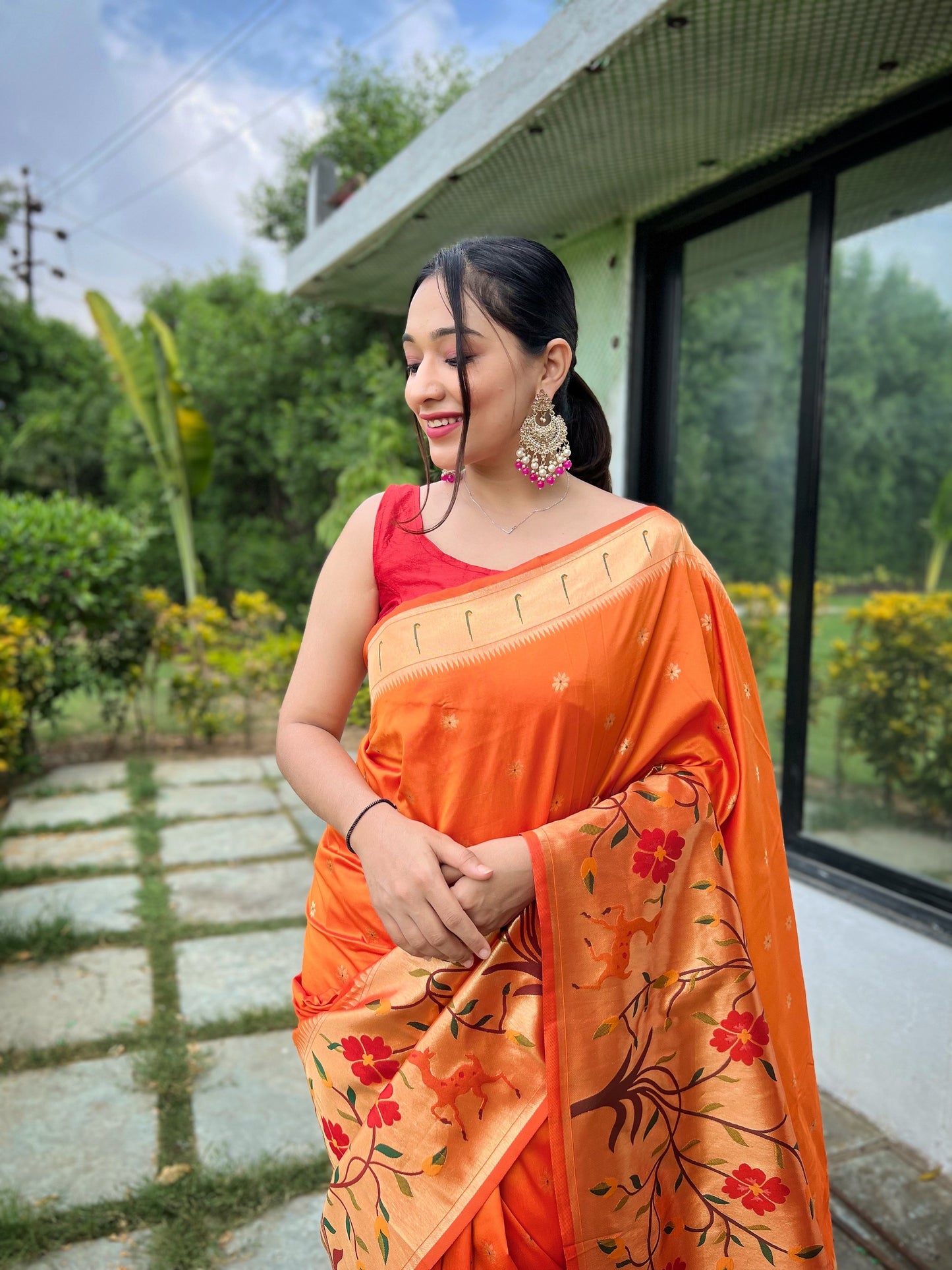 Yellow Soft Kanchipuram Paithani Silk Saree